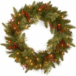 National Tree Company Classical Collection Artificial Wreath with Battery Operated Warm White LED Lights Decoration