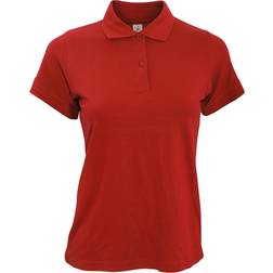 B&C Collection Women's Safran Pure Short-Sleeved Pique Polo Shirt - Red