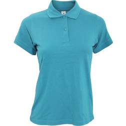 B&C Collection Women's Safran Pure Short-Sleeved Pique Polo Shirt - Atoll