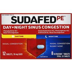 Sudafed PE Day + Night Sinus Congestion 20 pcs Tablet