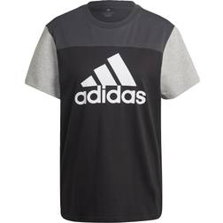 adidas Essentials Colorblock Logo T-shirt W - Black/Carbon/Medium Grey Heather/White