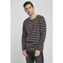 Urban Classics Regular Stripe Longsleeve - Grau/Schwarz