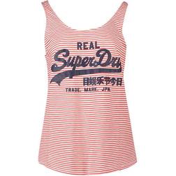 Superdry Vintage Logo Stripe Classic Sleeveless T-shirt White,Pink