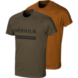 Härkila Logo T-shirt 2-pack - Willow Green/Rustique Clay