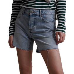 Superdry Mittellange Denim-Shorts - Schwarz