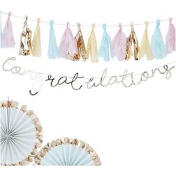 Ginger Ray Gold Congratulations Bunting Banner 1.5 Meters Long Backdrop