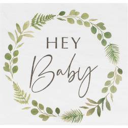 Ginger Ray Paper Napkins Hey Baby Shower Botanical 16-pack