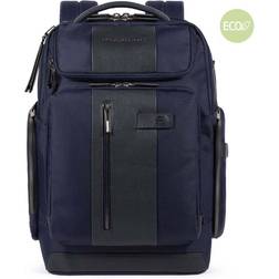 Piquadro Ca5477Br2Bm/Blu Zaino Tasca Superiore Zippata In Pelle E Tessuto 42021299 Briefcase, Suitcase, Document Holder In Nylon And Leather