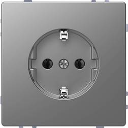 Merten MEG2301-6036 Schuko fatning System Design Series Rustfrit stål blank 16A AC 250V Lavet i Tyskland