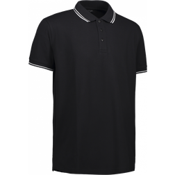 ID Stretch Contrast Polo Shirt - Black