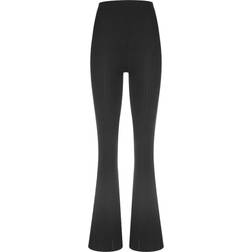 Urban Classics Leggings Taille Haute Évasé & Côtelé - Pour Femme - Noir