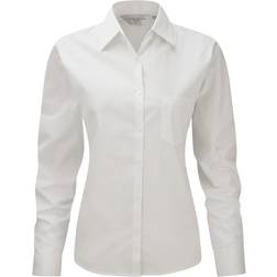 Russell Jerzees Ladies/Womens Long Sleeve Pure Cotton Work Shirt (Black)