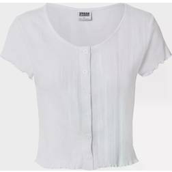 Urban Classics Ladies Ladies Cropped Button Up Rib Tee