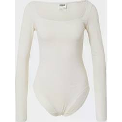 Urban Classics Women's Ladies Organic Longsleeve Body T-Shirt, whitesand