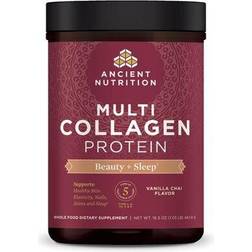 Ancient Nutrition Multi Collagen Protein Beauty plus Sleep Vanilla Chai 16.5 oz