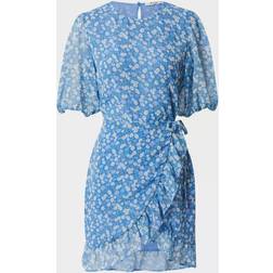 NA-KD NA-KD frill detail mini dress in floral print