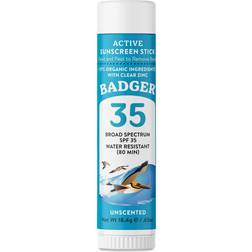 Badger SPF 35 Active Mineral Sunscreen Face Stick 0.65 oz