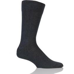 Falke 1 Pair Anthracite Melange Sensitive London Cotton Left and Right Socks With Comfort Cuff Men's 11.514 Mens