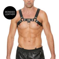 Shots Toys Ouch Chest Bulldog Harness Black Large to Xlarge