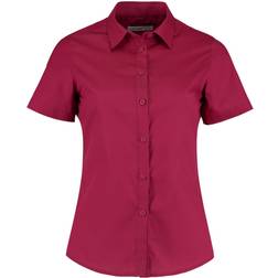 Kustom Kit Women's Short Sleeve Poplin Shirt - Claret