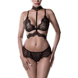 Grey Velvet Bra Set