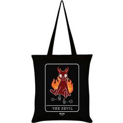 Spooky Cat The Devil Tarot Tote Bag (One Size) (Black/Burgundy/White)