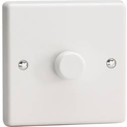 Varilight KQP401W White Plastic 1 Gang 2-Way Push-On/Off LED Dimmer 20-400W V-Com