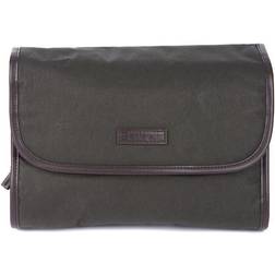 Barbour Waxed Cotton Hanging Washbag in Olive Olive