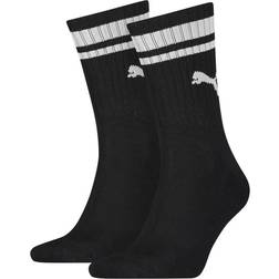 Puma Unisex Adult Heritage Stripe Crew Socks (pack Of 2) (black/white)