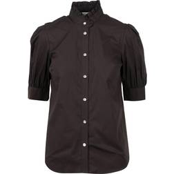 Michael Kors Shirt with standing collar Sort, Dame