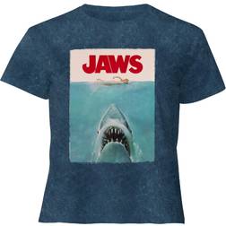 Jaw Classic Cropped T-shirt - Navy Acid Wash