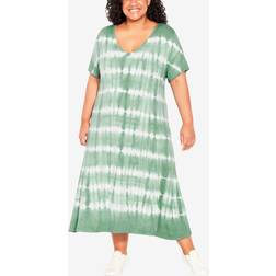 Avenue Cross Back Knit Tie Dye Dress