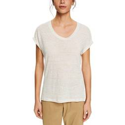 Esprit Women's striped linen T-shirt, Ecru