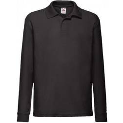Fruit of the Loom Polo Manches Longues - Unisexe - Gris Foncé Chiné