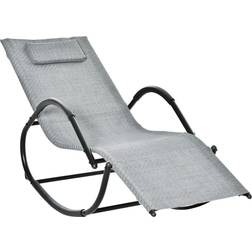 OutSunny Zero Gravity Rocking Lounge Chair w/ Pillow Grey