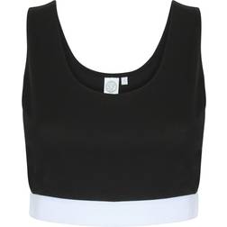 Skinni Fit Womens/Ladies Fashion Sleeveless Crop Top (White/White)