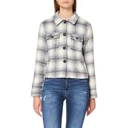 Only Lou Short Check Jacket Pumice Stone