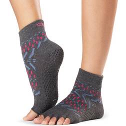 ToeSox Womens/ladies Festival Half Toe Socks (grey/pink/blue)