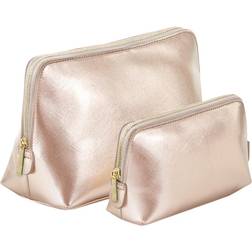 BagBase Boutique Leather-Look PU Toiletry Bag (M) (Rose Gold)