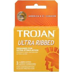 Trojan Ultra Ribbed Condoms 3ct