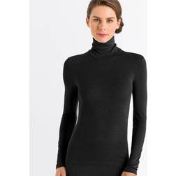 Hanro Wool & Silk Turtle-Neck Top Colour: Black