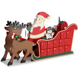 Advent Calendar Santa with Sleigh Wood Reusable