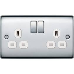 BG 2G 13A Switched Socket Brushed Steel