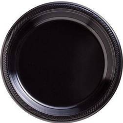 Amscan Black Big Party Pack Round Plastic Plates 7 50 Per Pack