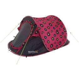 Regatta Unisex Malawi Vinyl Record 2 Person Pop-Up Tent (Pink/Black) Multicolour One Size