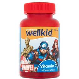 Vitabiotics Wellkid Marvel Vitamin D Gummies Strawberry 50 Pack