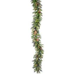 Vickerman 9ft Cheyenne Pine Pre Lit Garland in Green with Warm White LED Lights Decoration