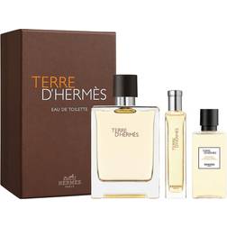 Hermès Terre D'hermes Gift Set EdT 100ml + EdT 10ml + Hair & Body Shower Gel 40ml + Pouch