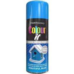 Paintfactory Paint Factory Colour It Quick Drying Spray Paint Beautiful Blue Gloss Finish 400ml