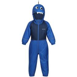 Regatta Kid's Mudplay III Waterproof Puddle Suit - Nautical Blue Dinosaur